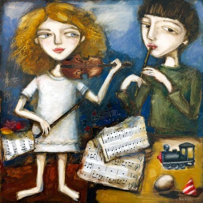 Musician in a White Dress